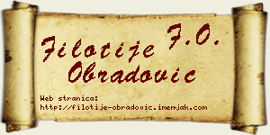 Filotije Obradović vizit kartica